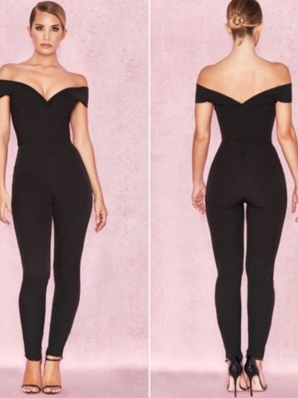 Off-Shoulder Black Jumpsuit - Women House of CB Bella Jumpsuit